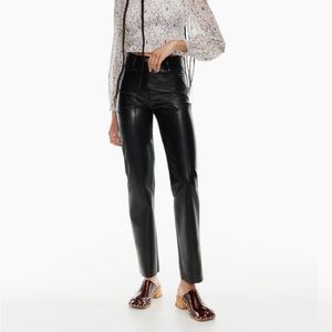 Aritzia Wilfred Melina Faux Leather Black Pants Size 2